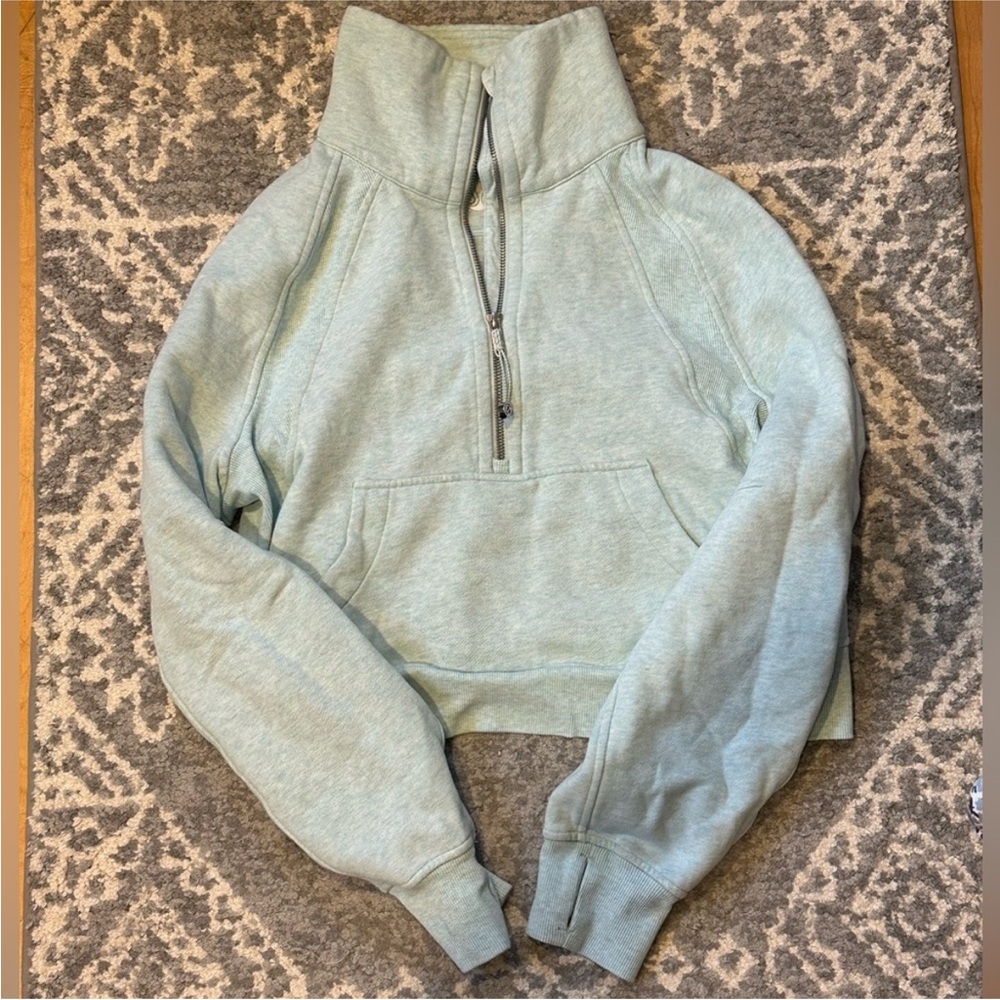 Lululemon oversized funnel neck scuba in Heathered Delicate Mint